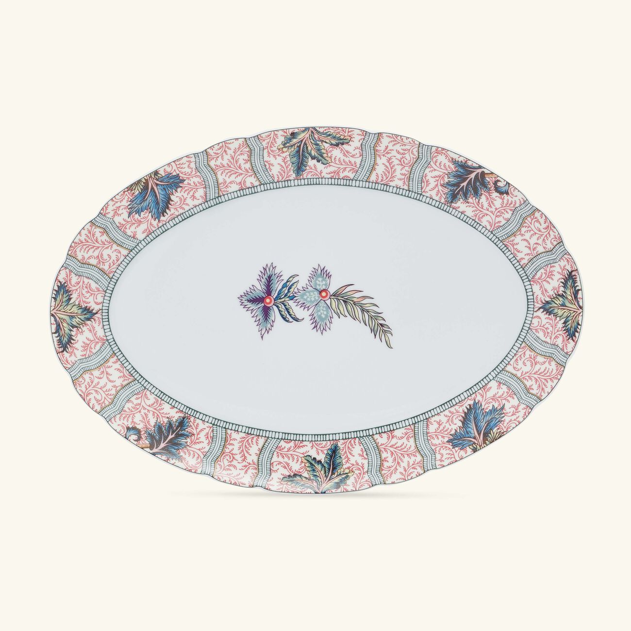 bernardaud collection braqueni serving platter oval red 33cm