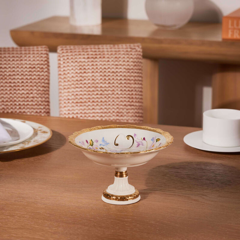 villari taormina footed bowl white