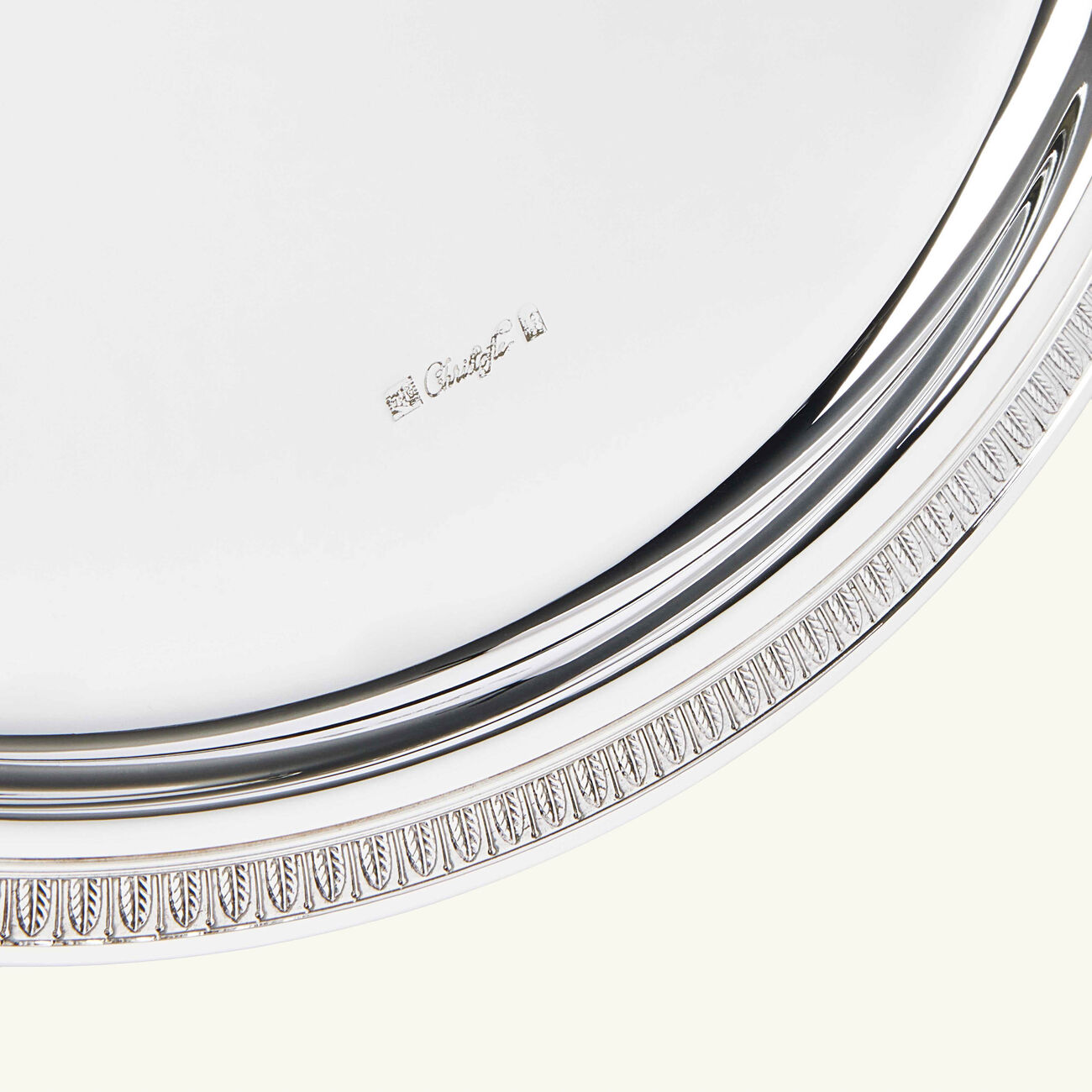 christofle malmaison serving tray round medium silver plated