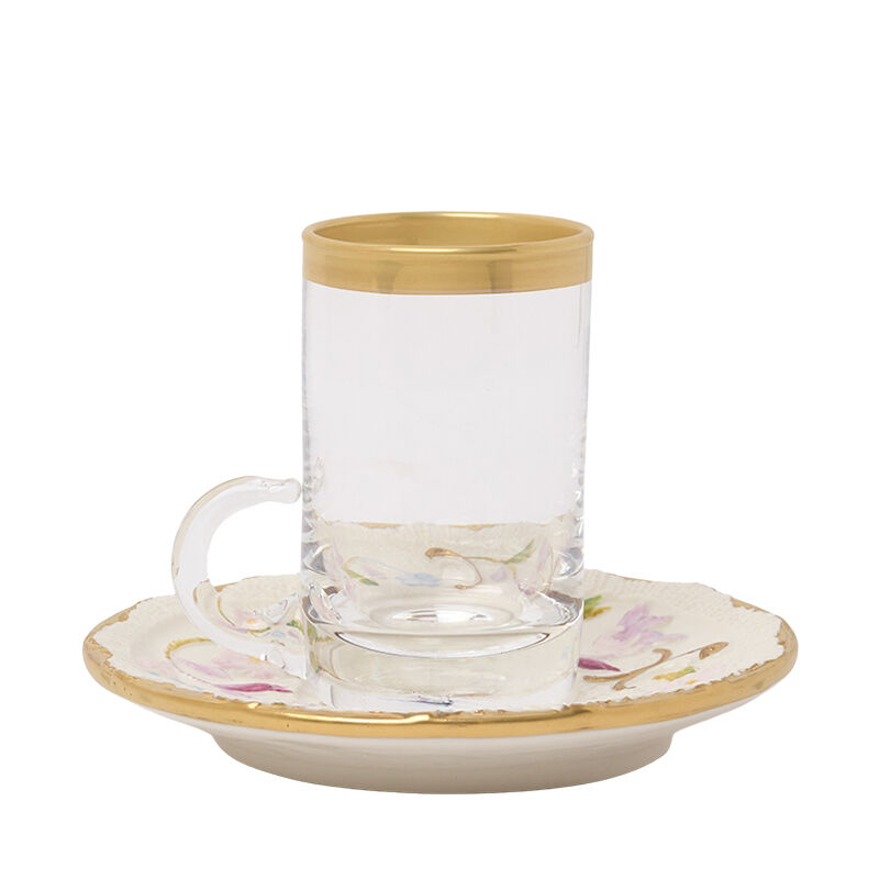 فنجان الشاي العربي تاورمينا مع صحنه - بالحجم الصغير, large