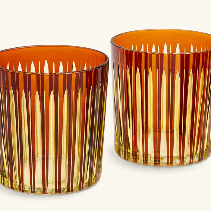 l objet prism double old fashioned glasses amber set of 4
