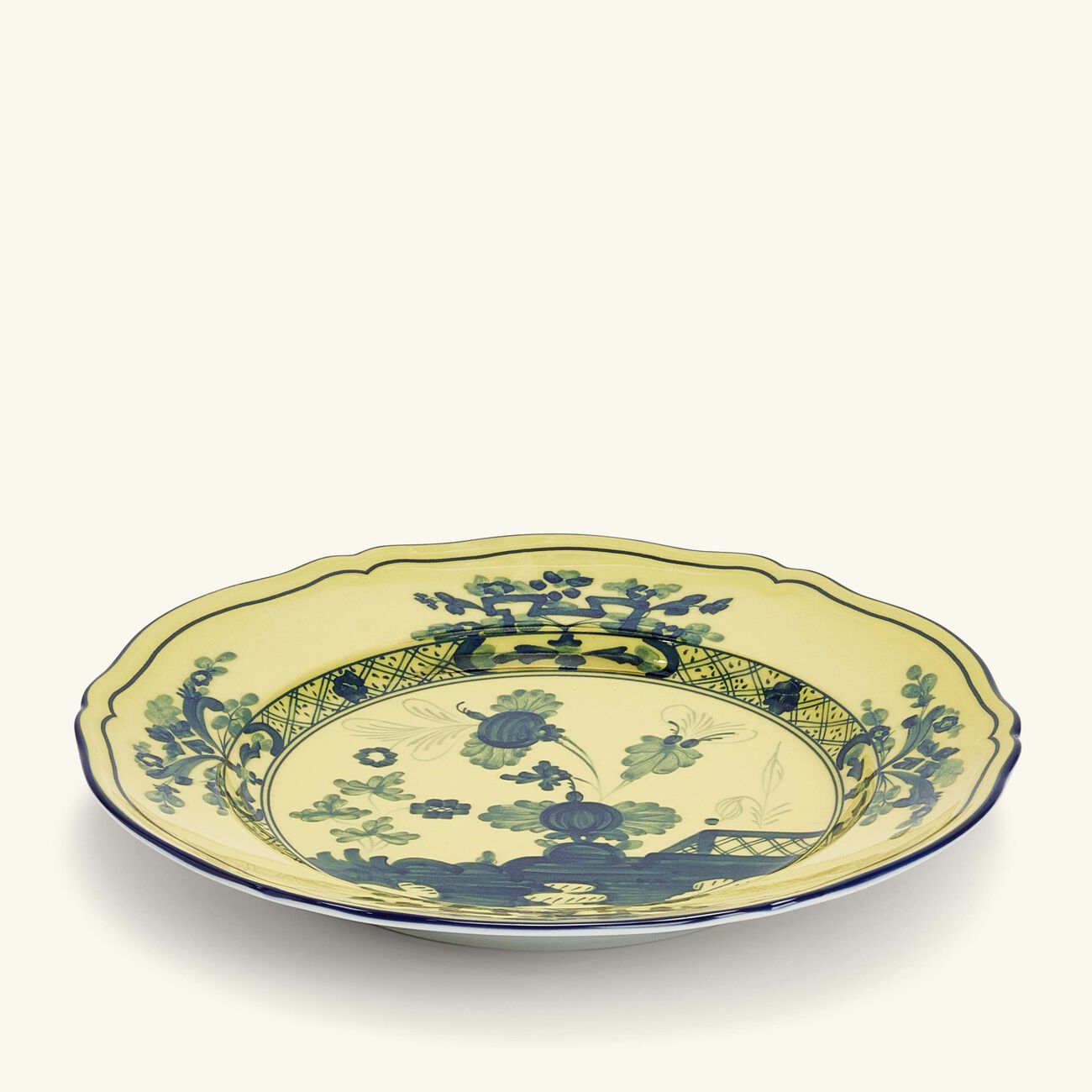ginori 1735 antico doccia dessert plate round yellow 21cm