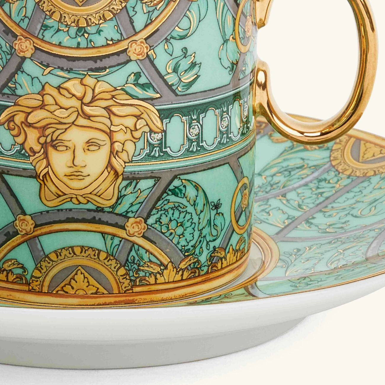 versace scala del palazzo coffee cup saucer green