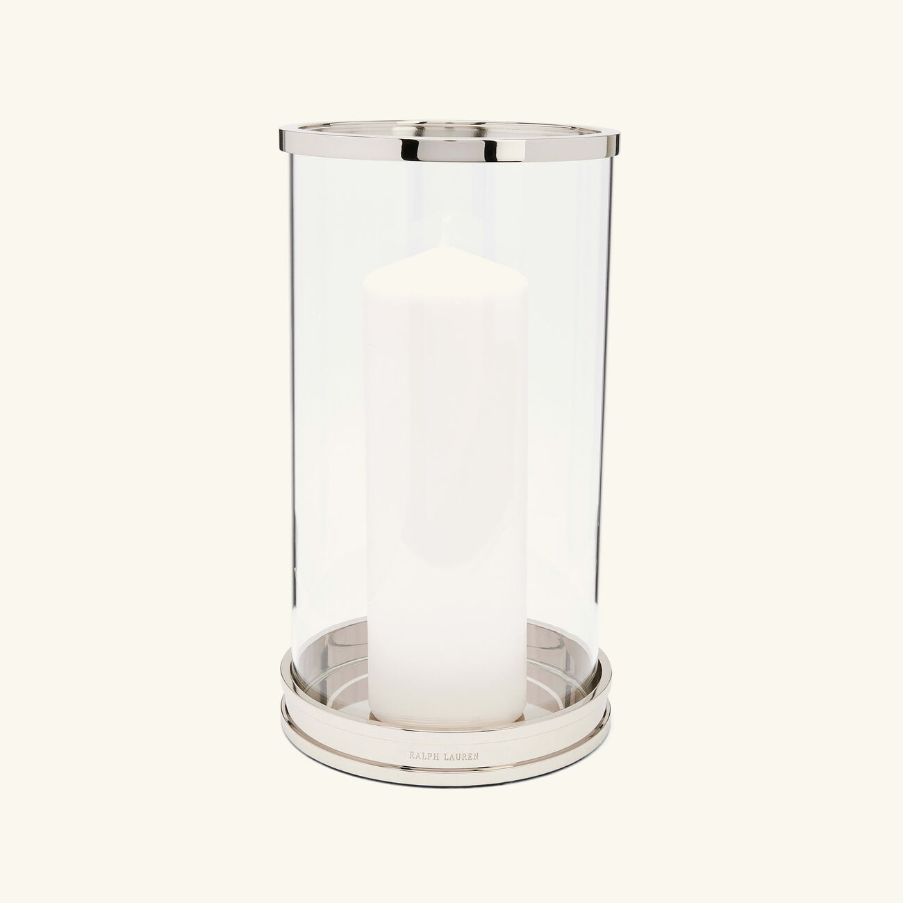 ralph lauren home modern hurricane candle holder small silver
