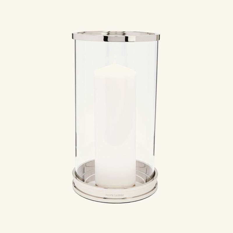 ralph lauren home modern hurricane candle holder small silver
