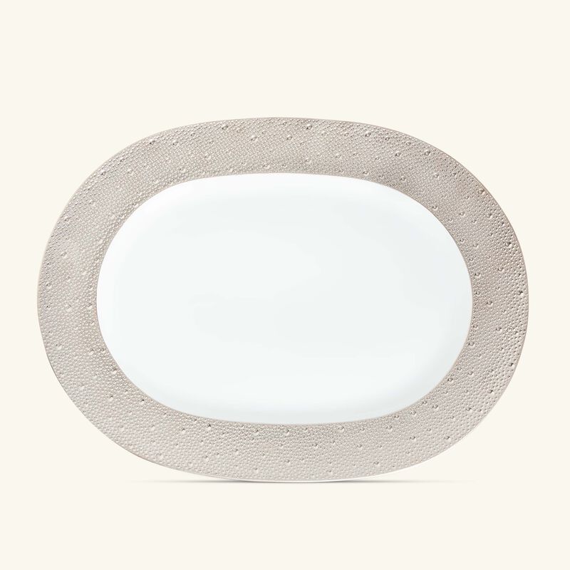 Ecume Serving Platter Oval Silver 43cm bernardaud ecume serving platter oval silver 43cm