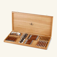 forge de laguiole thuya wood cutlery set 24 pieces brown