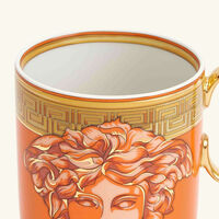 versace orange coin mug white