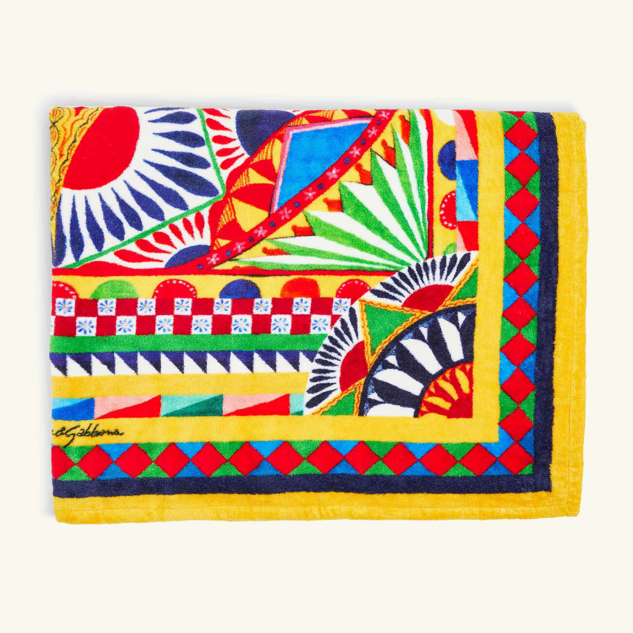 dolce gabbana casa carretto beach towel pattern