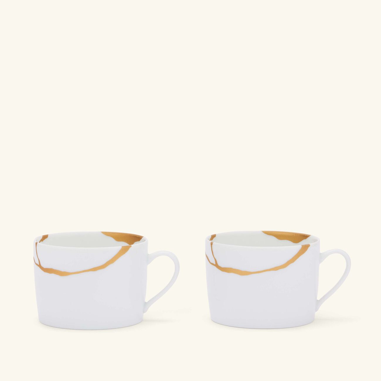 برناردو kintsugi charbon teacups and saucers   set of 2