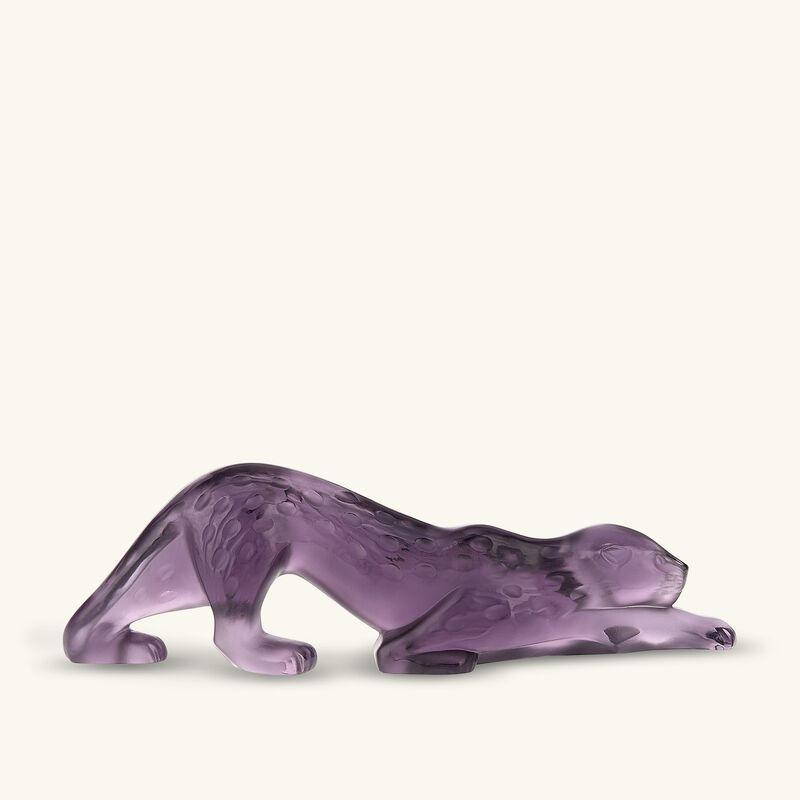 Vesper Zeila Panther Sculpture Small Purple lalique vesper zeila panther sculpture small purple