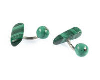 Cufflinks Malachite Silver. With Box Cufflinks Malachite Silver. With Box, small