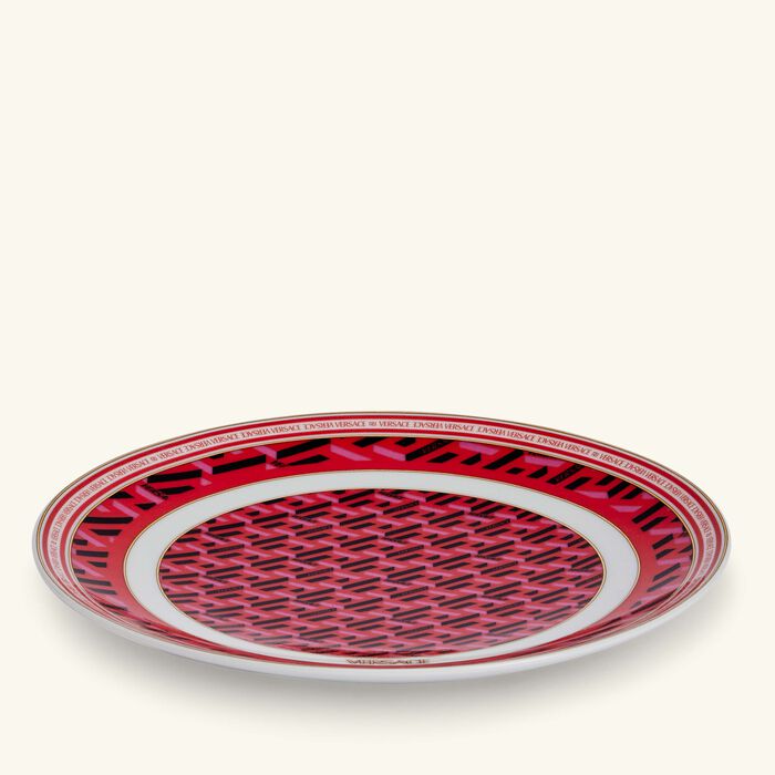 versace la greca signature bread   butter plate round red 16cm