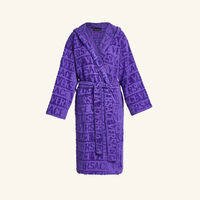 versace allover bath robe small purple