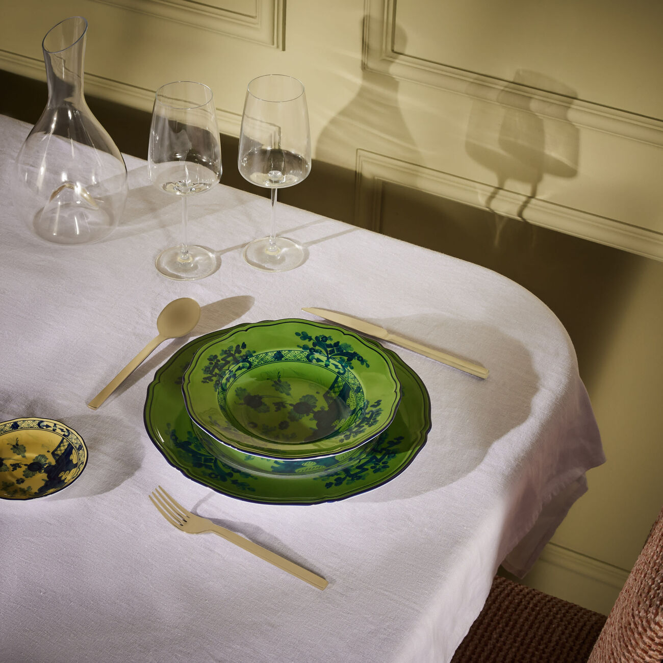 ginori 1735 oriente italiano malachite soup plate green 24cm
