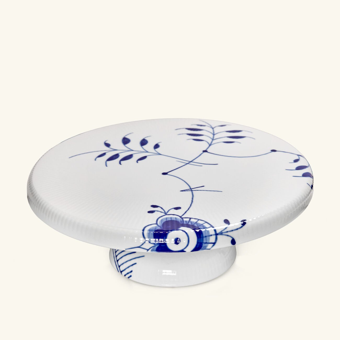 royal copenhagen blue fluted mega cake stand white