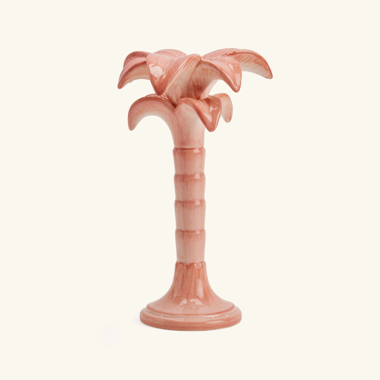 les ottomans palm trees candle holder medium pink