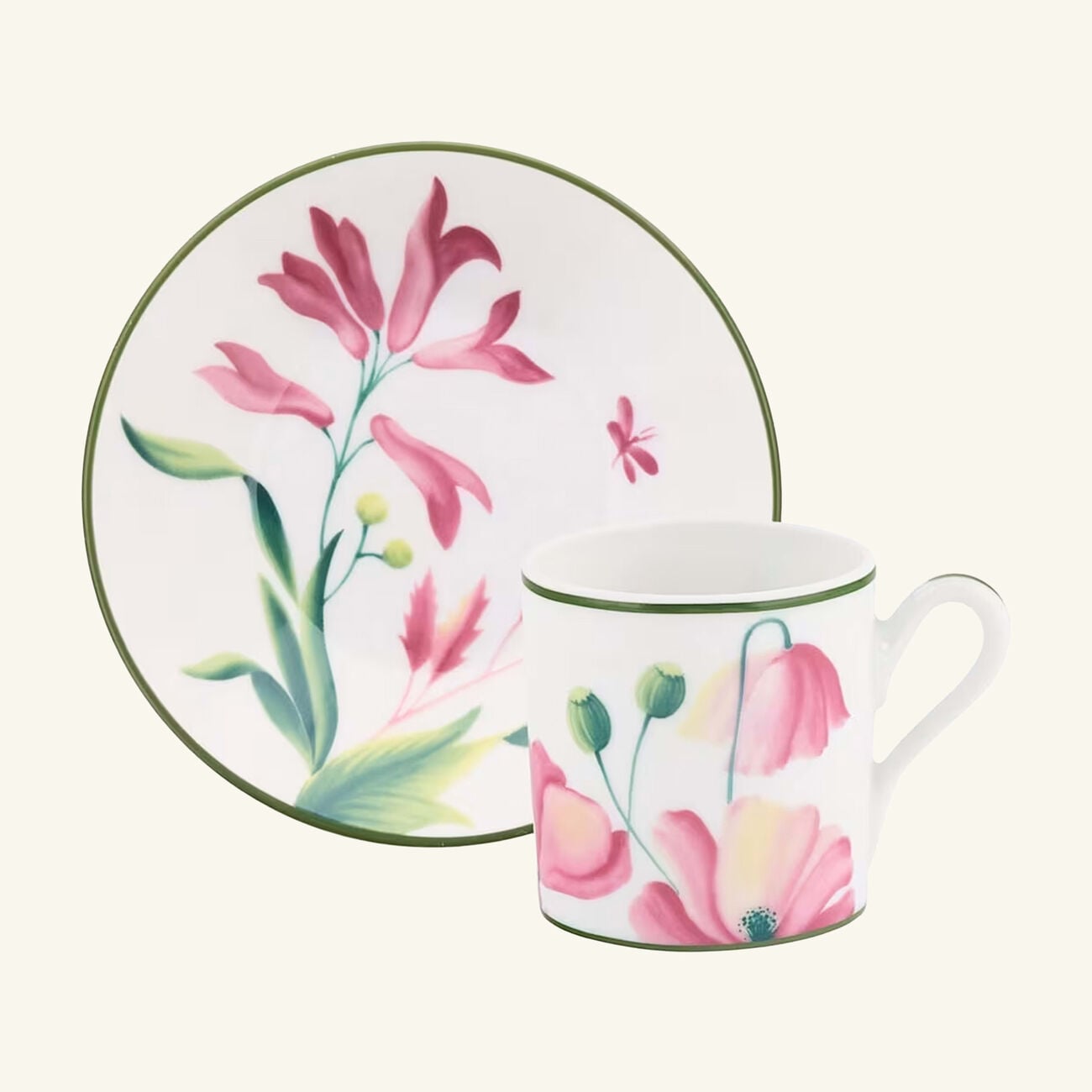 ginori 1744 florenza malva impero coffee cup pink set of 2