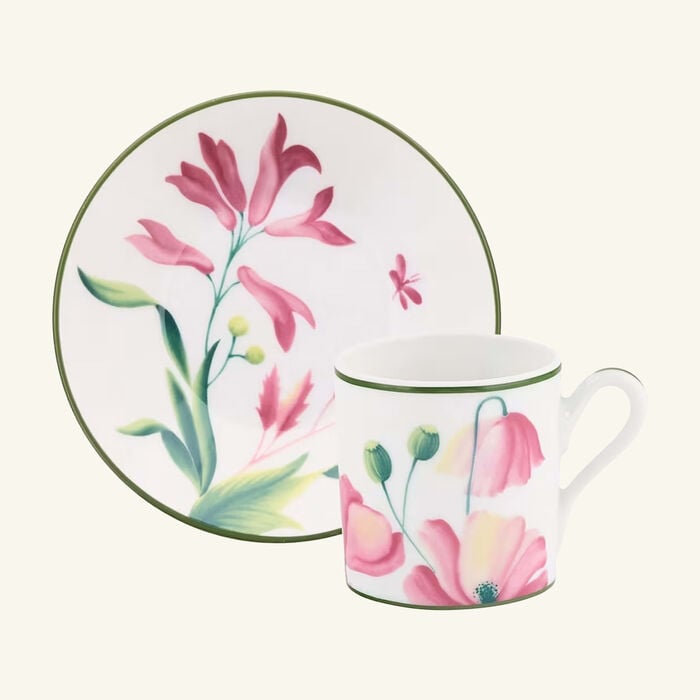 ginori 1744 florenza malva impero coffee cup pink set of 2