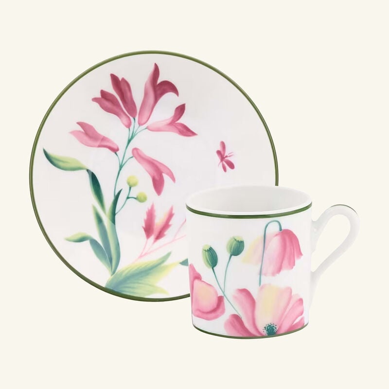 ginori 1744 florenza malva impero coffee cup pink set of 2