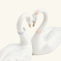 lladro endless love swans sculpture medium white