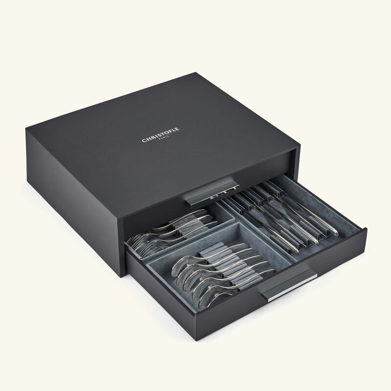 christofle infini flatware set 48 pieces silver plated