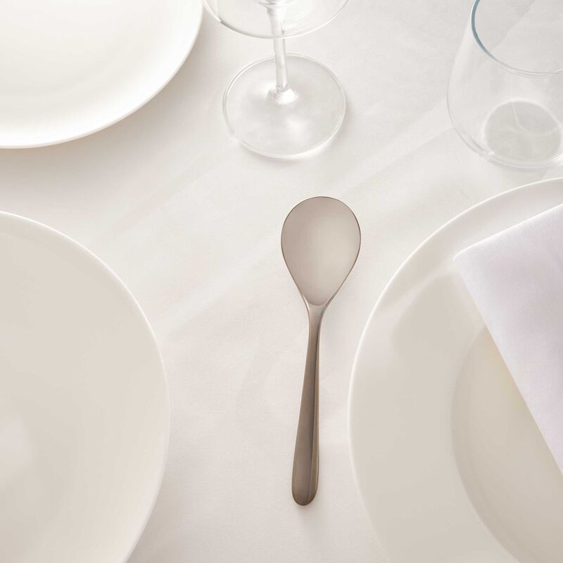 christofle l ame de cream soup spoon black