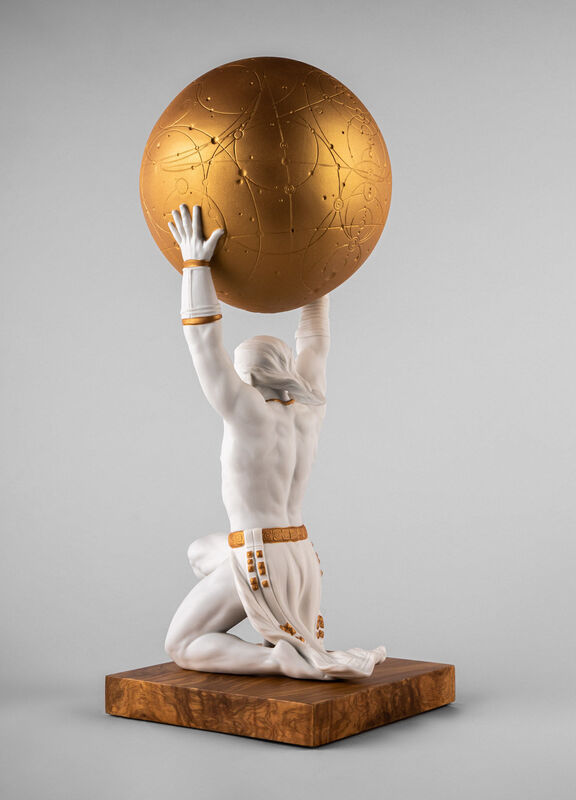 lladro atlas sculpture large brown