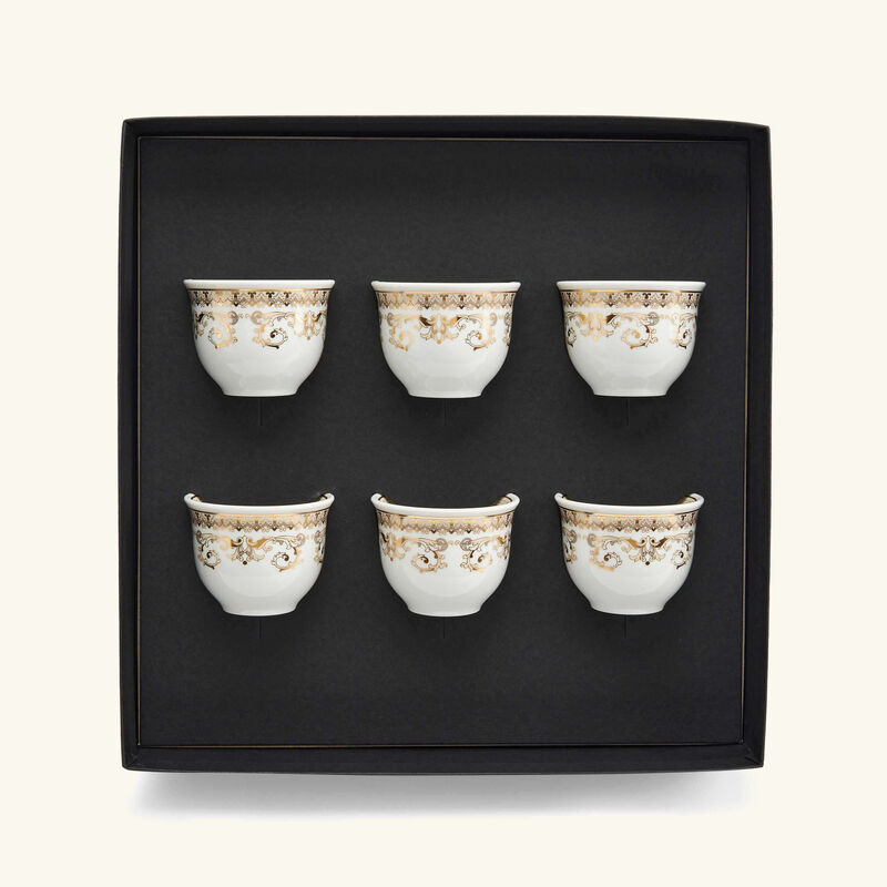 versace medusa gala arabic coffee cup white set of 6