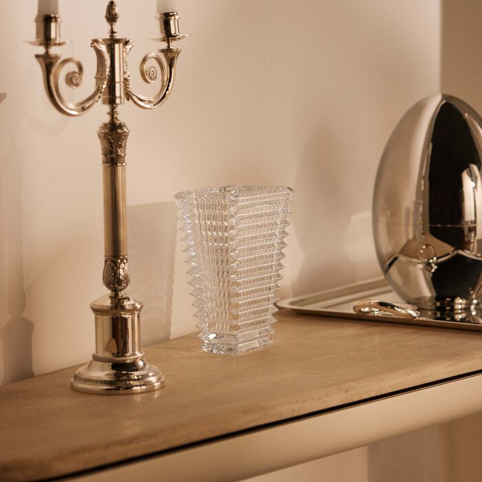 baccarat eye vase rectangular small clear