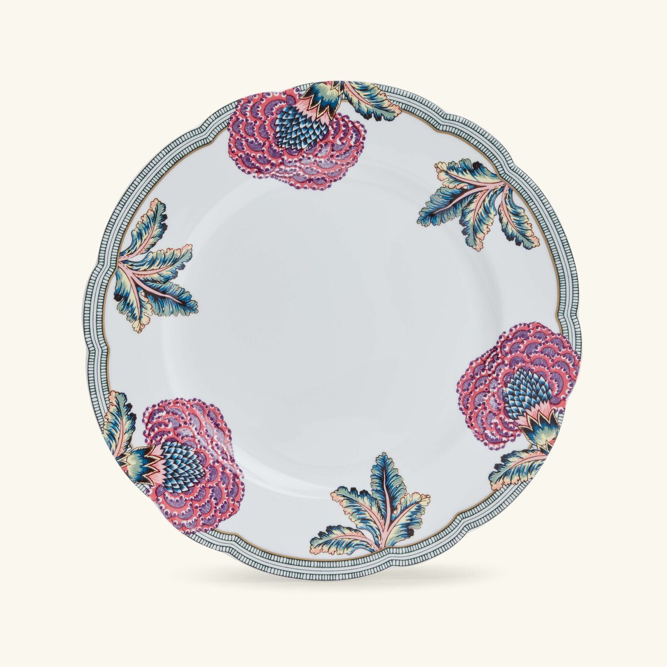 bernardaud collection braqueni dinner plate round red 26cm set of 4