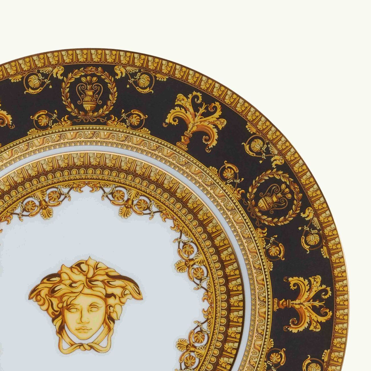 versace i love baroque nero bread butter plate round black 27cm