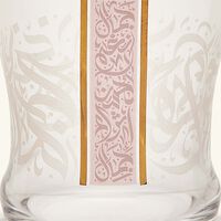 طقم نغم المؤلف من 6 كؤوس زجاجية قصيرة باللون الوردي دملاج طقم نغم المؤلف من 6 كؤوس زجاجية قصيرة باللون الوردي