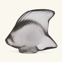 lalique fish figurine mini grey
