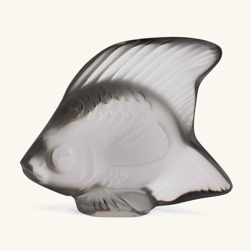 lalique fish figurine mini grey