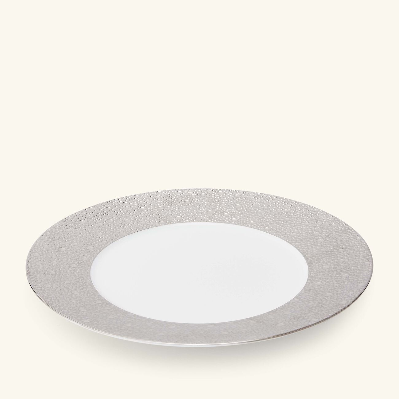 bernardaud ecume service plate round silver 29cm