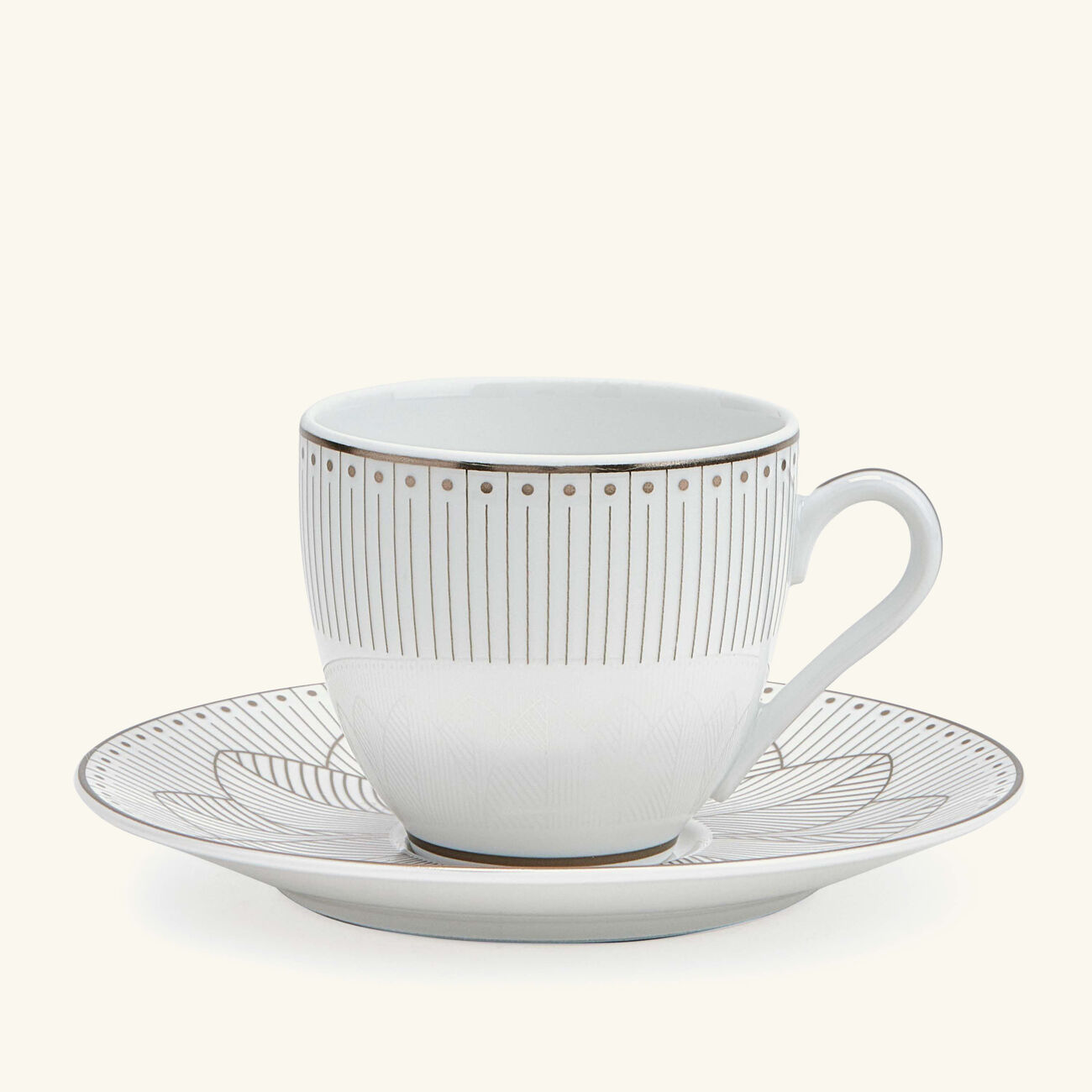 christofle malmaison imp riale coffee cup saucer white set of 2