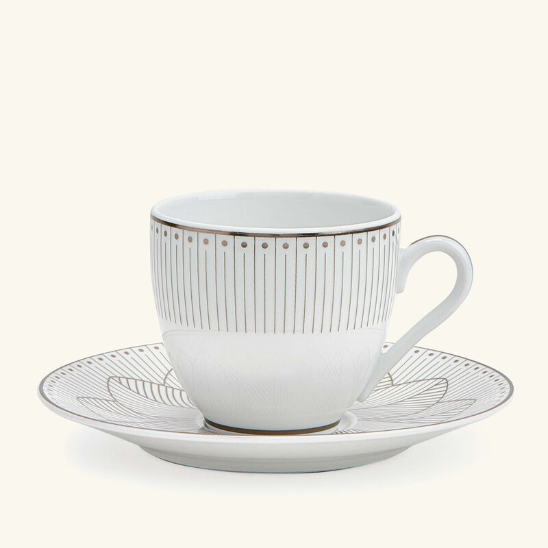 christofle malmaison imp riale coffee cup saucer white set of 2