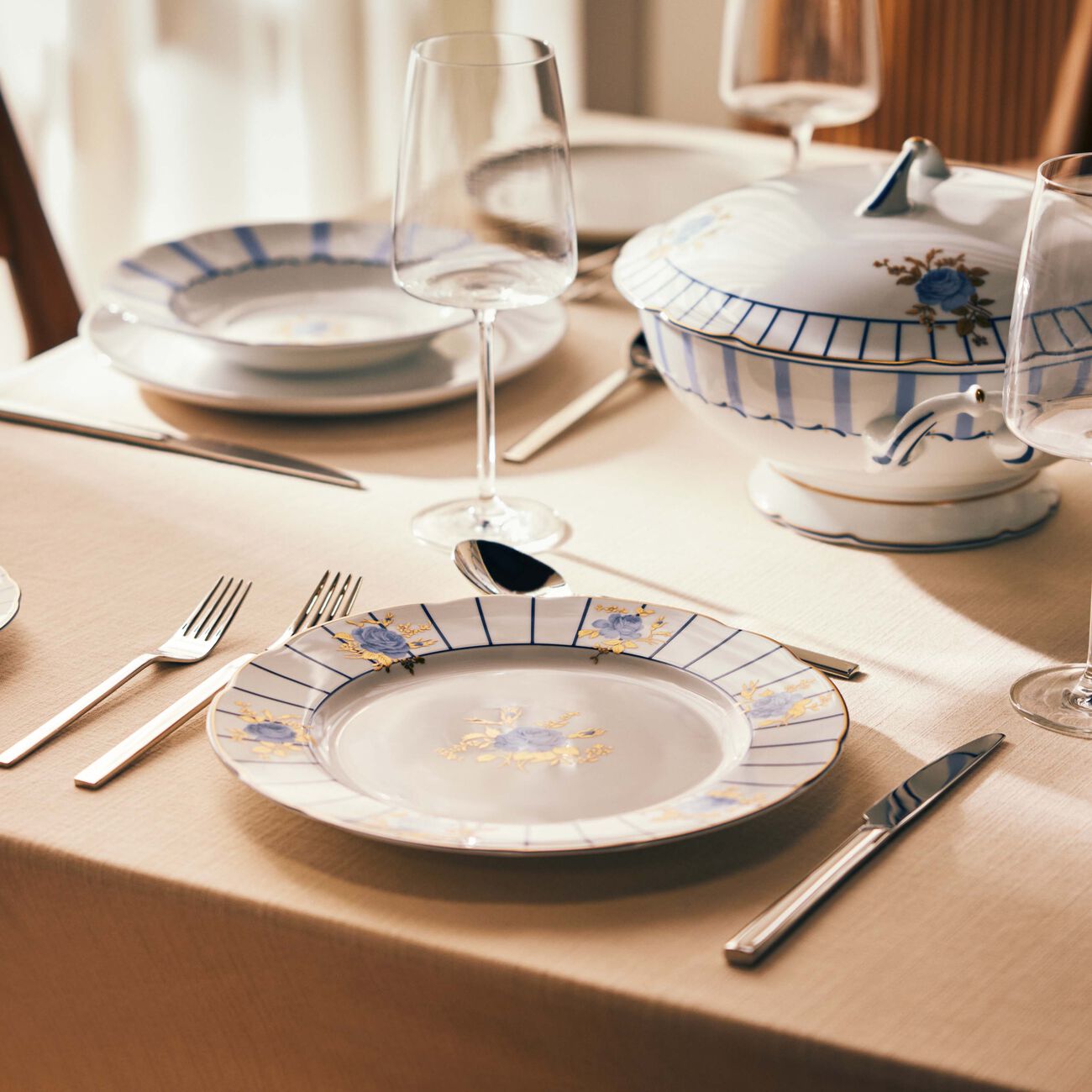 bernardaud brocante dinner plate round blue 27cm