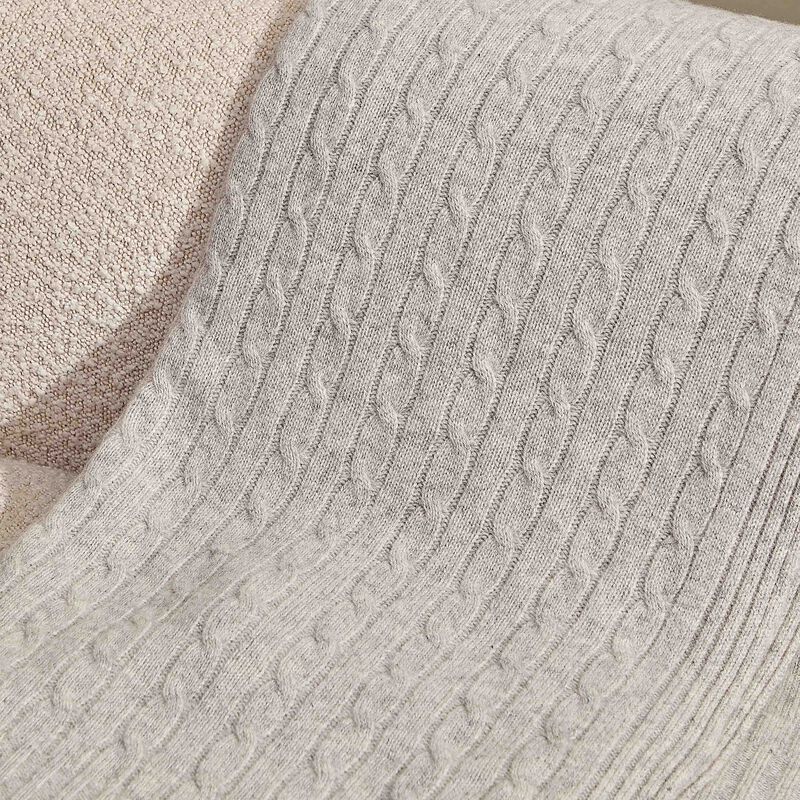ralph lauren home iconic cable cashmere throw blanket grey