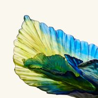 daum fleur de paon exotique centerpiece green limited edition