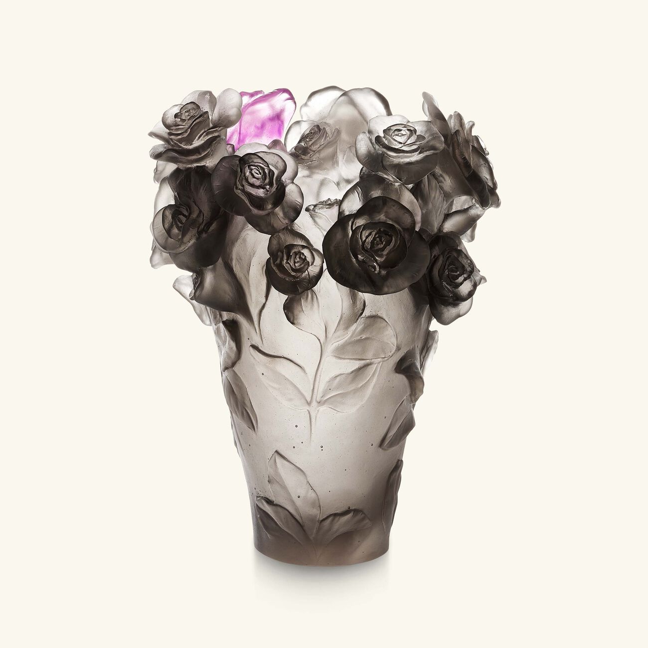 daum rose passion vase medium grey