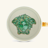 versace green coin tea cup   saucer green