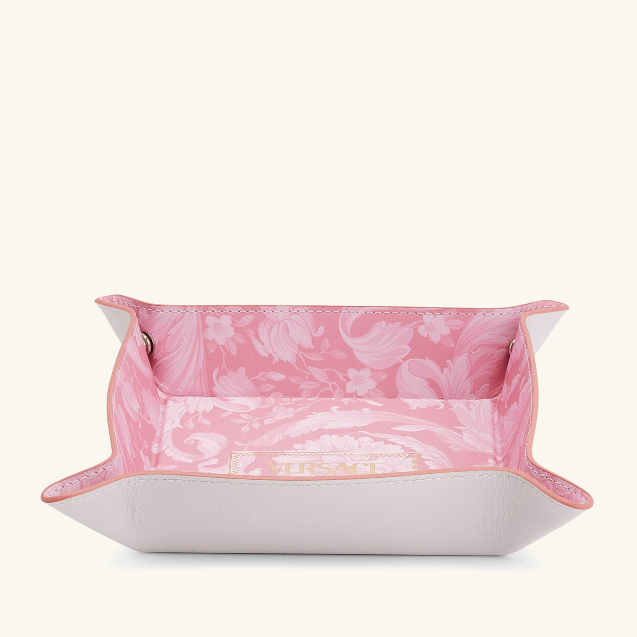 versace barocco trinket tray square small pink