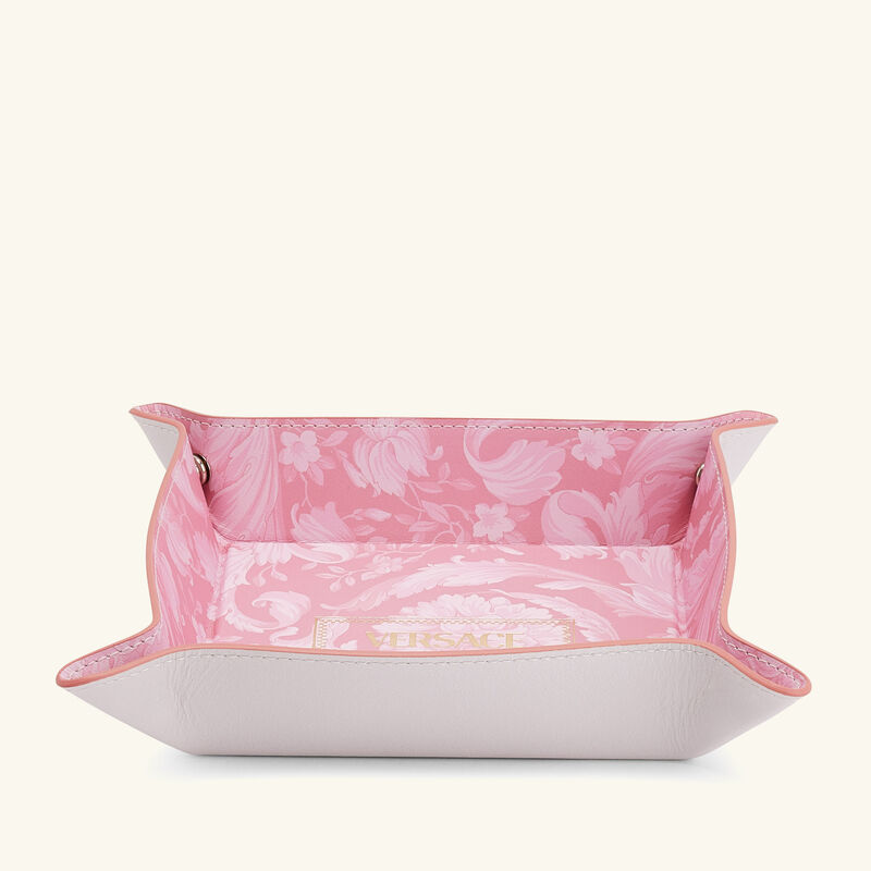 versace barocco trinket tray square small pink