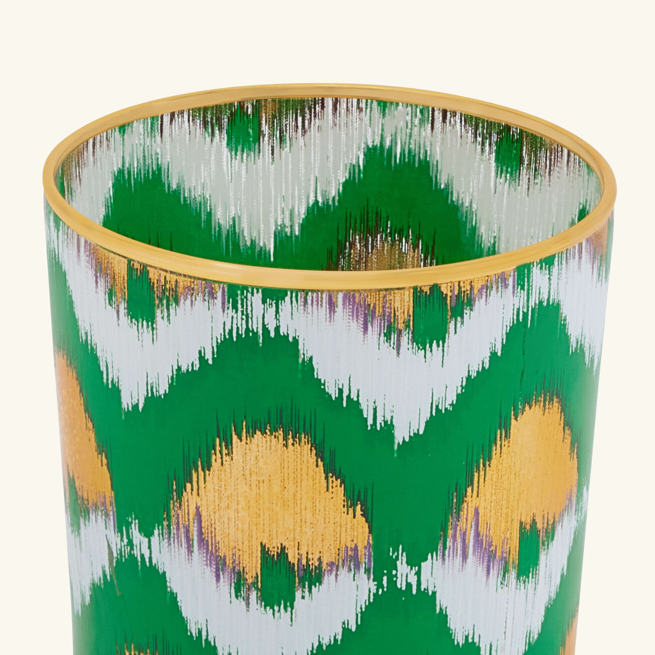 les ottomans ikat tumbler glass green