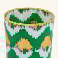 les ottomans ikat tumbler glass green