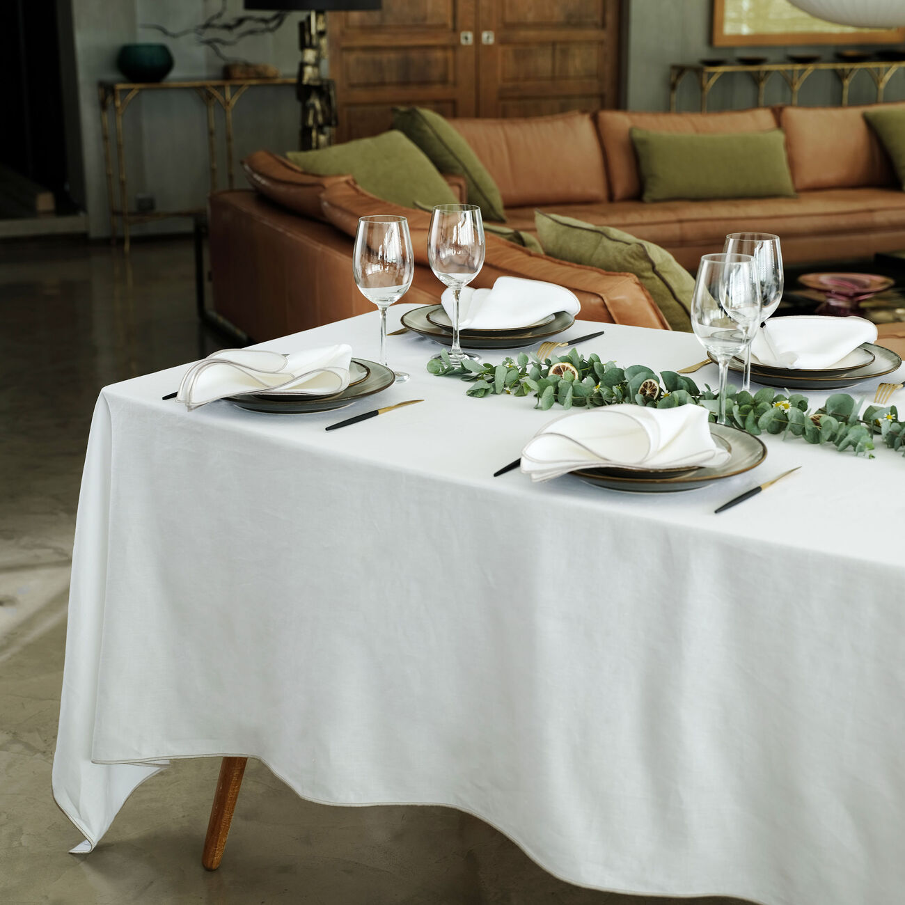 silver boho linen set