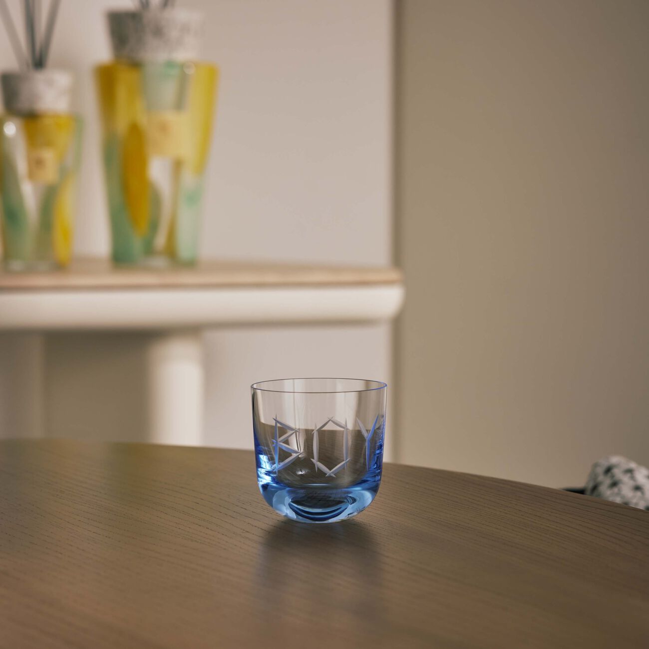 ruckl abc boy drinking glass blue