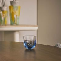 ruckl abc boy drinking glass blue